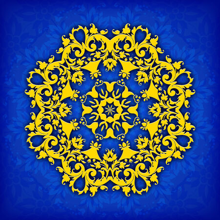 Abstract vector circle floral ornamental border. Vector ornamental border frame. Can be used for banner, web design, wedding cards and othersのイラスト素材