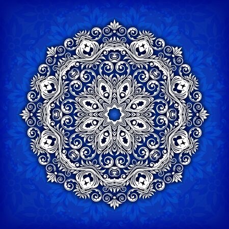 Abstract vector circle floral ornamental border. Vector ornamental border frame. Can be used for banner, web design, wedding cards and othersのイラスト素材