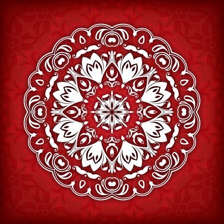 Abstract vector circle floral ornamental border. Vector ornamental border frame. Can be used for banner, web design, wedding cards and othersのイラスト素材