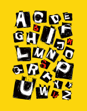 alphabet. hand drawn in vectorのイラスト素材