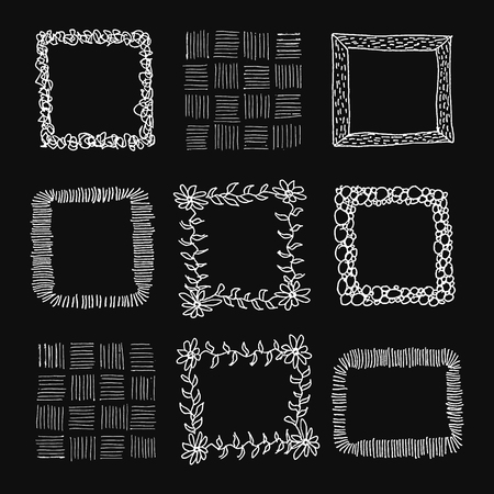 Hand drawn frames. Vector illustrationのイラスト素材