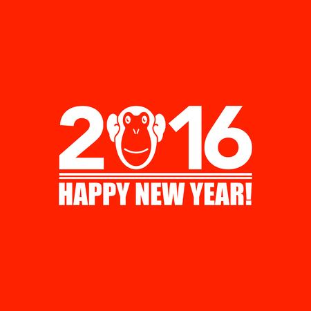 Happy new year 2016. Year Of The Monkey.のイラスト素材