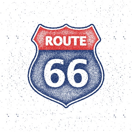 Route 66 Road Sign illustrationのイラスト素材