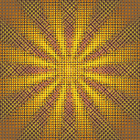 Grunge sunburst halftone vector illustrationのイラスト素材