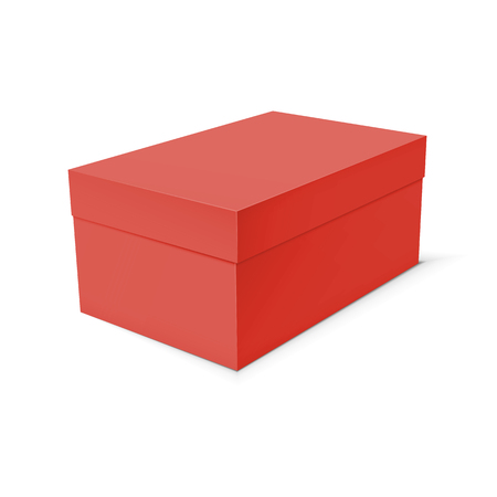 Blank cardboard box template on white background. Vector illustration.のイラスト素材