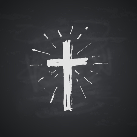 Black chalkboard with crest Vector texture.のイラスト素材