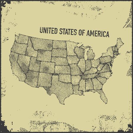 USA map grunge style vector illustration.のイラスト素材