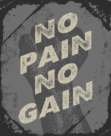 No pain No gain - Inspiring and motivating words. Gym and workout poster design. Vintage poster designのイラスト素材