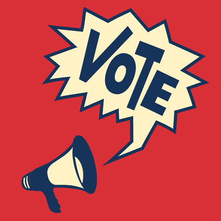 Vote Poster Stylized vector illustrationのイラスト素材