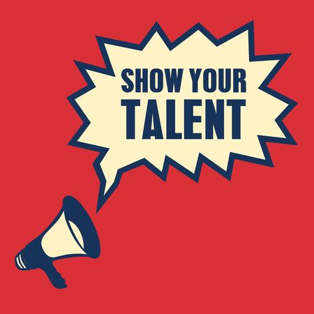 Red Megaphone show your talent Vector illustrationのイラスト素材