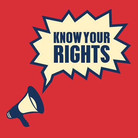 Megaphone, business concept with text Know Your Rights, vector illustrationのイラスト素材