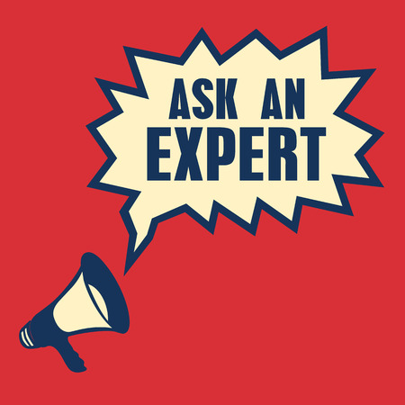 Megaphone, business concept with text Ask an Expert, vector illustrationのイラスト素材