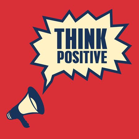 Megaphone, business concept with text Think Positive, vector illustrationのイラスト素材