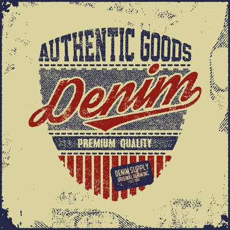 t-shirt graphic denim background grunge vector illustrationのイラスト素材