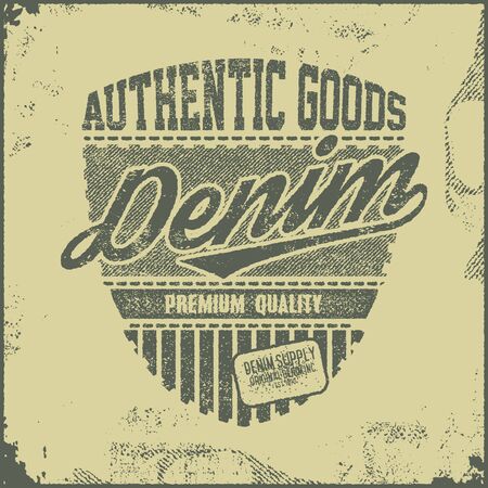 t-shirt graphic denim background grunge illustrationのイラスト素材