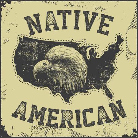 native American poster wiotheagle vector illustrationのイラスト素材