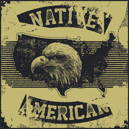 native American poster wiotheagle vector illustrationのイラスト素材