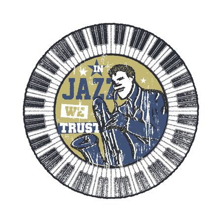 In Jazz we trust Cover design. Vector illustration.のイラスト素材