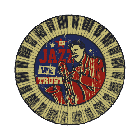 In Jazz we trust Cover design. Vector illustration.のイラスト素材