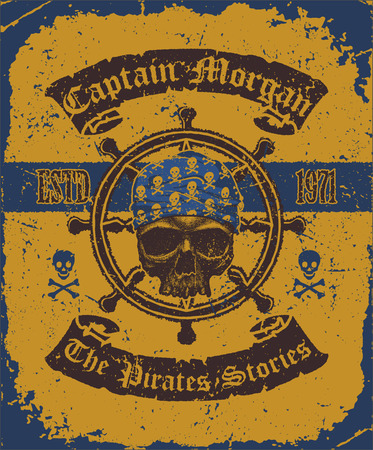 Pirate skull with bandana vector illustrationのイラスト素材