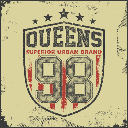 vintage queens typography, t-shirt graphics, vector illustrationのイラスト素材