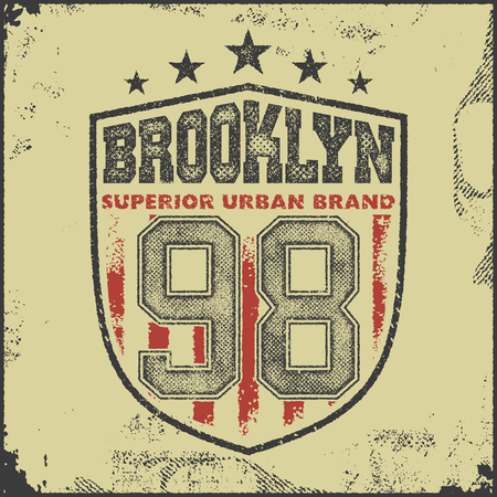 vintage brooklyn typography, t-shirt graphics, vector illustrationのイラスト素材