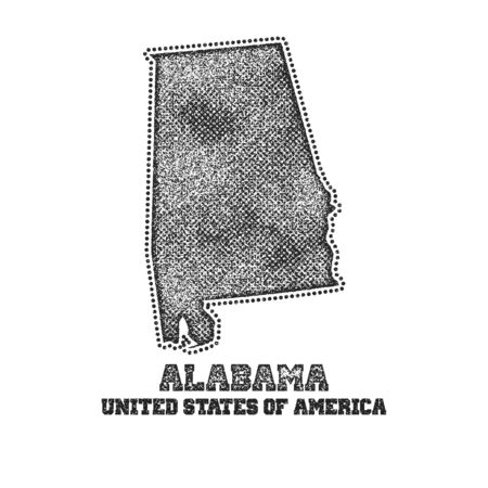 Label with map of alabama Vector illustration.のイラスト素材