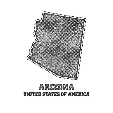 Label with map of arizona. Vector illustration.のイラスト素材