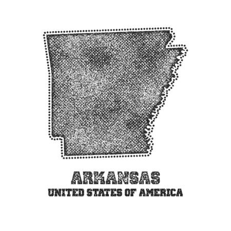 Label with map of arkansas. Vector illustration.のイラスト素材