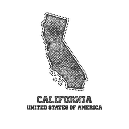Label with map of california. Vector illustration.のイラスト素材