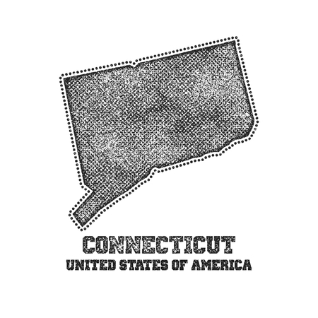 Label with map of connecticut. Vector illustration.のイラスト素材