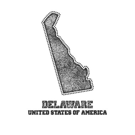 Label with map of delaware. Vector illustration.のイラスト素材