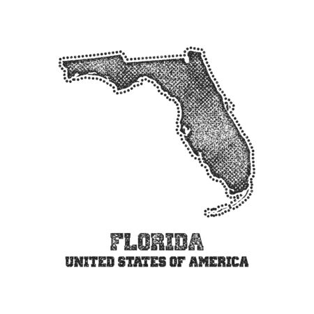 Label with map of florida. Vector illustration.のイラスト素材