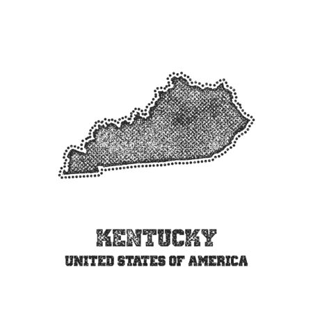 Label with map of kentucky. Vector illustration.のイラスト素材