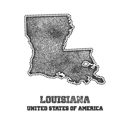 Label with map of louisiana. Vector illustration.のイラスト素材