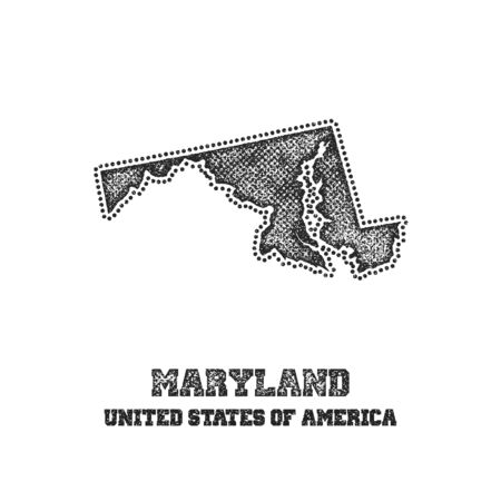 Label with map of maryland. Vector illustration.のイラスト素材