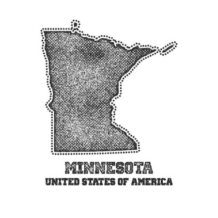 Label with map of minnesota. Vector illustration.のイラスト素材