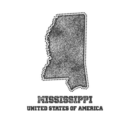 Label with map of mississippi. Vector illustration.のイラスト素材