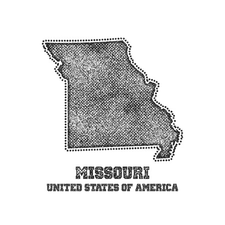 Label with map of missouri. Vector illustration.のイラスト素材
