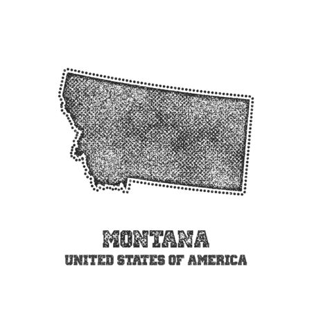 Label with map of montana. Vector illustration.のイラスト素材