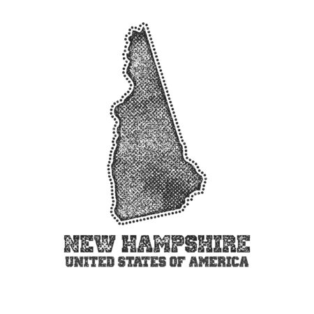 Label with map of new hampshire. Vector illustration.のイラスト素材