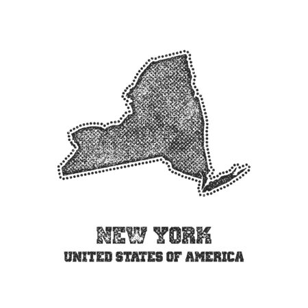 Label with map of new york. Vector illustration.のイラスト素材