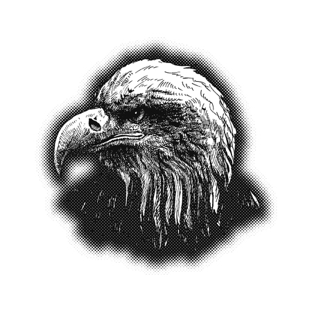 Eagle Halftone style  illustration.のイラスト素材