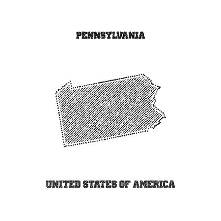 Label with map of pennsylvania. Vector illustration.のイラスト素材