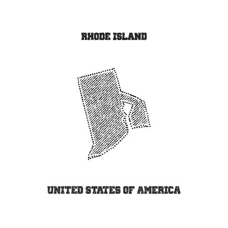 Label with map of rhode island. Vector illustration.のイラスト素材