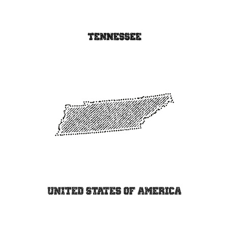 Label with map of tennessee. Vector illustration.のイラスト素材