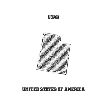 Label with map of utah. Vector illustration.のイラスト素材