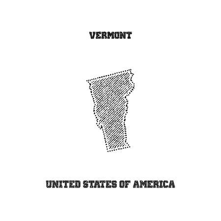 Label with map of vermont. Vector illustration.のイラスト素材