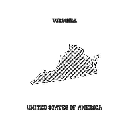 Label with map of virginia. Vector illustration.のイラスト素材
