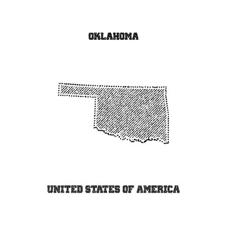 Label with map of oklahoma. Vector illustration.のイラスト素材